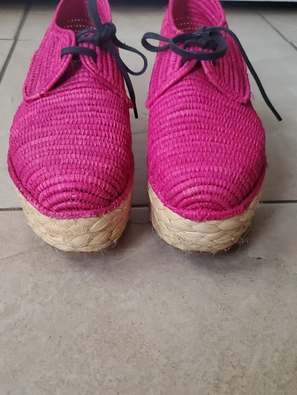 CARVEN X ROBERT CLERGERIE Raffia Platform Wedge Espadrille Sz EU36  US5.5